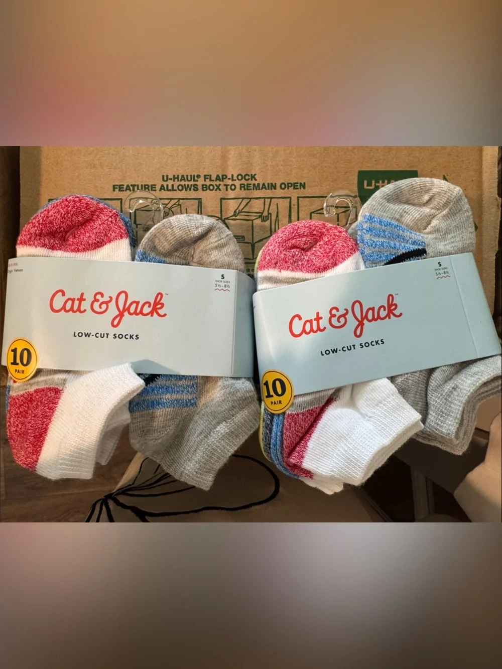 20 pairs of size Small Cat & Jack Low-Cut Socks - White, Gray & Pink